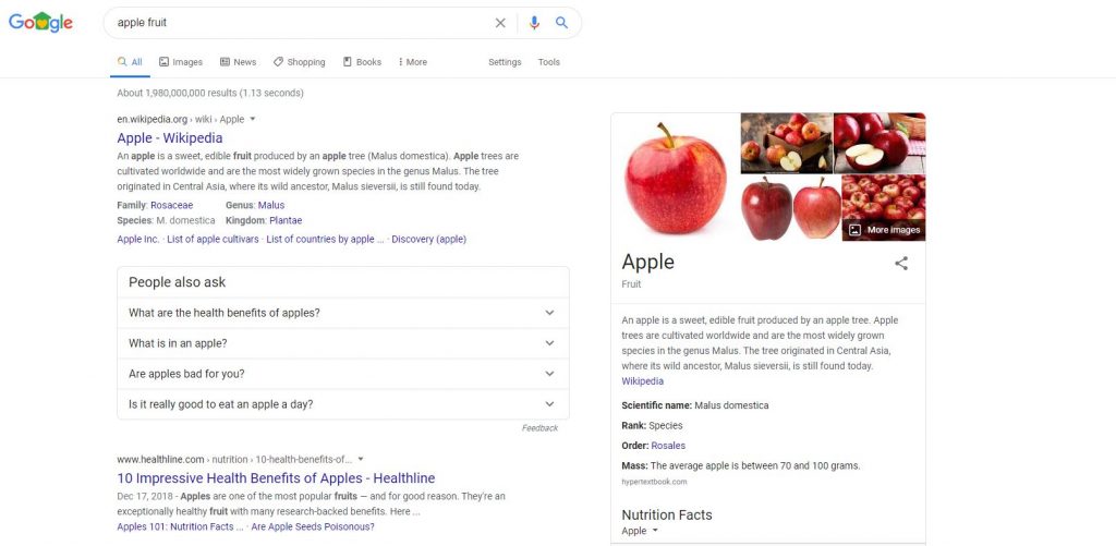 screenshot for apple fruit